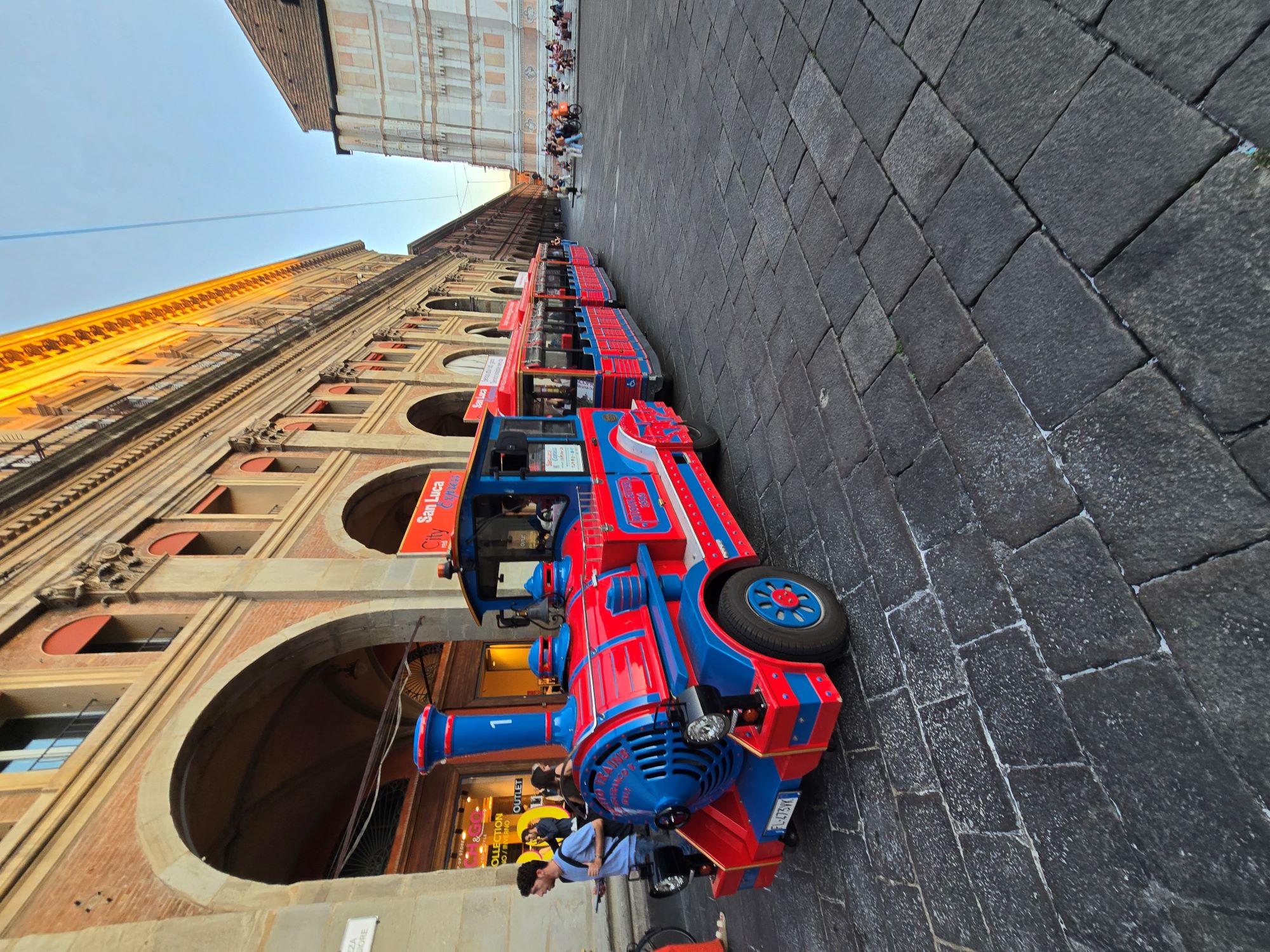 The San Luca land train — Bologna's famous tourist tram
