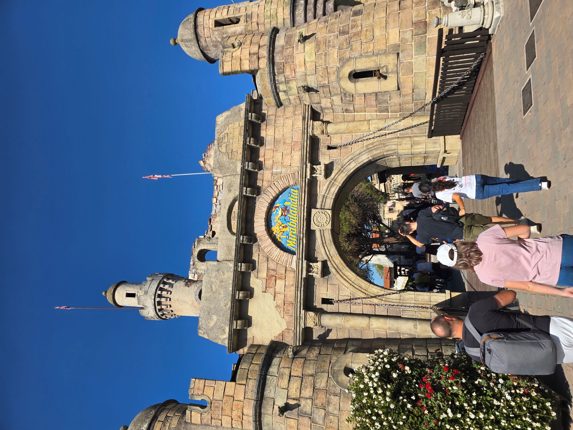 The castle gate entrance to Mirabilandia theme park