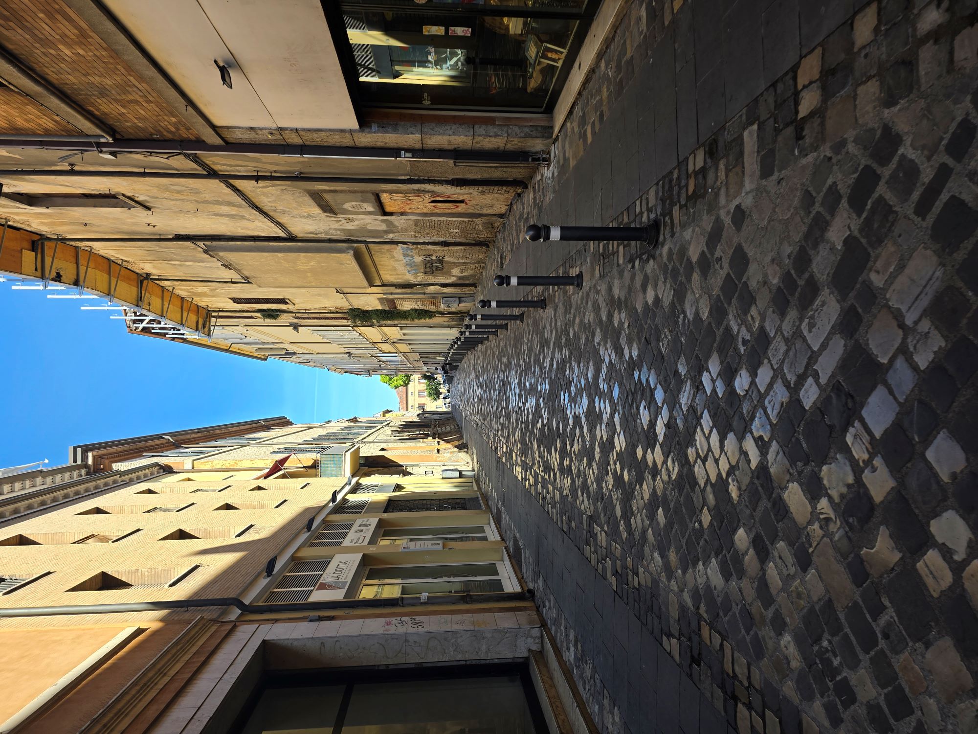 Empty cobbled backstreet in Rimini old town